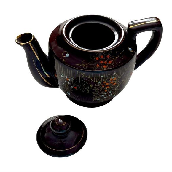 Japan 1940’s Vintage Moriage Brown Teapot Small - Picture 14 of 14